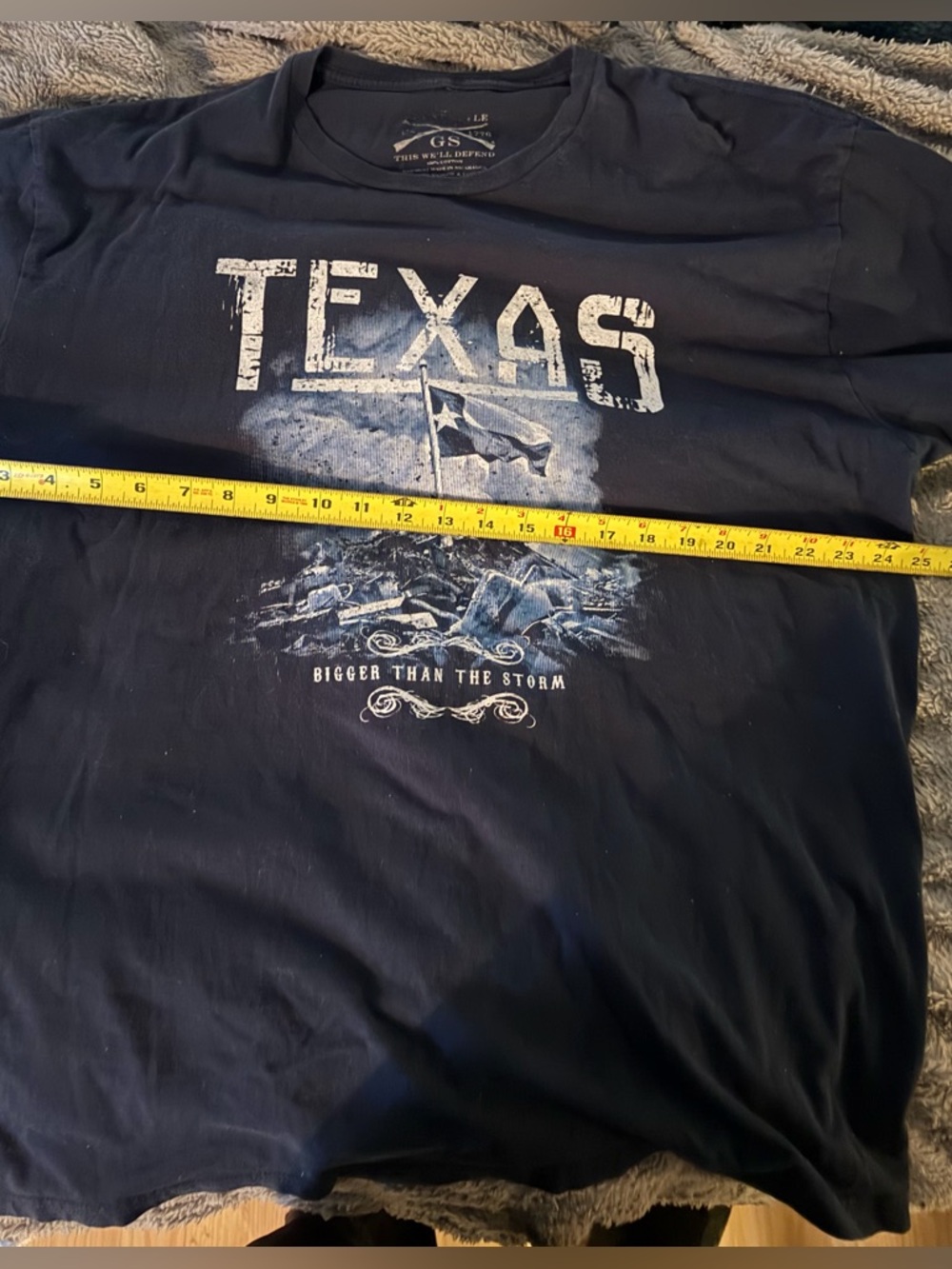 Grunt Style Mens XL Texas Flag Bigger Than The Storm T Shirt - Picture 4 of 7